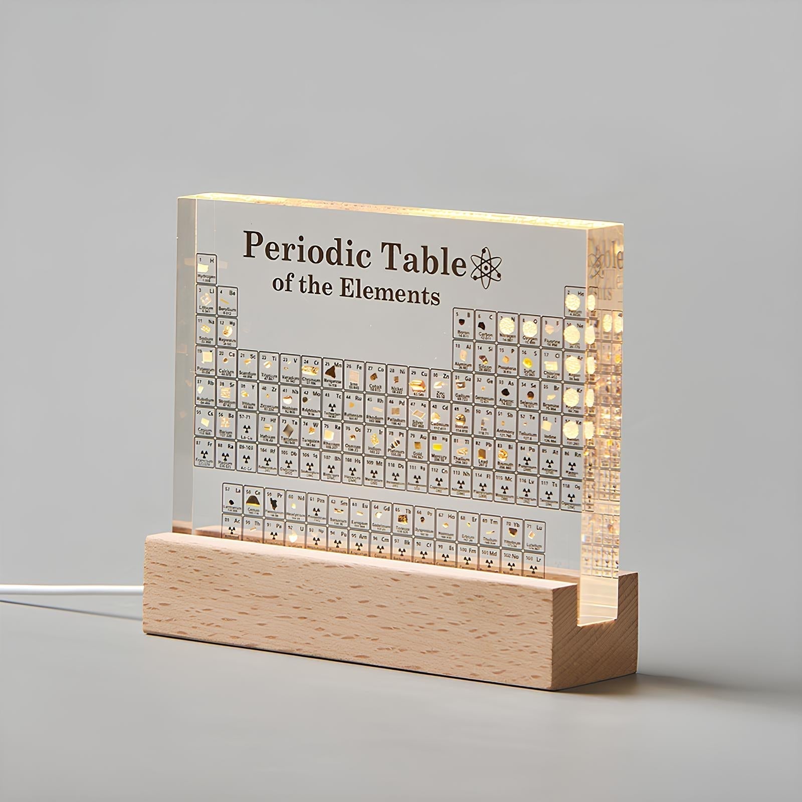 Illuminated Periodic Table with Real Elements - Elementa-Small-Nora Luxe