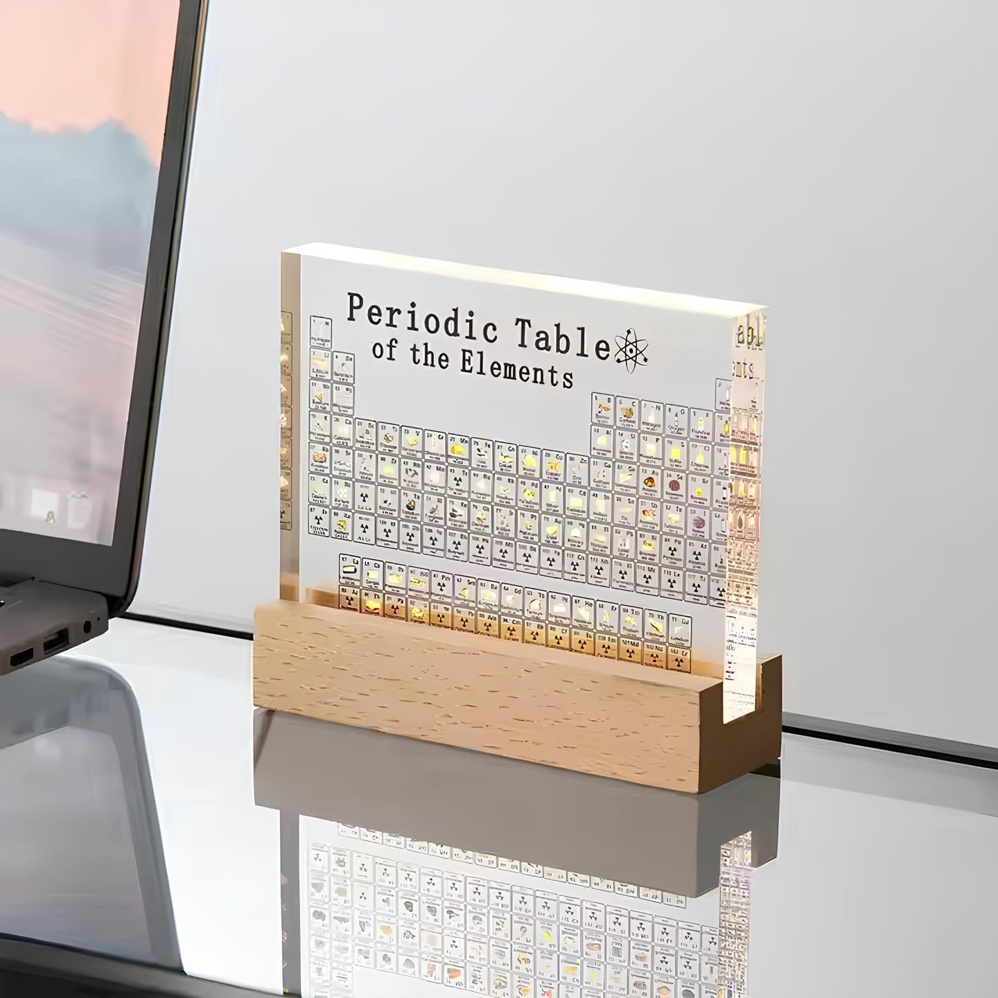 Illuminated Periodic Table with Real Elements - Elementa-Small-Nora Luxe