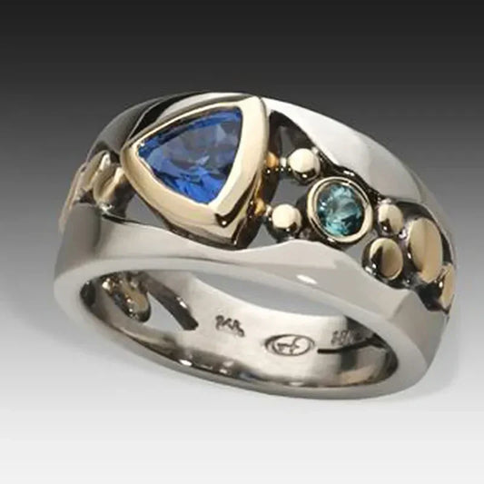 Divifa Antique Ice Ring in White Gold-Plated stainless steel