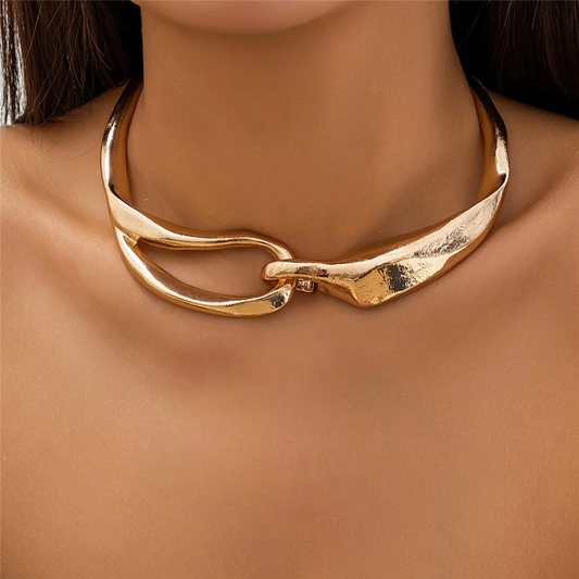 Gold-Tone Choker Necklace Gift for Her