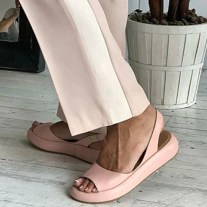 Luna | Women's Peep Toe Slingback Flat Sandals for Summer