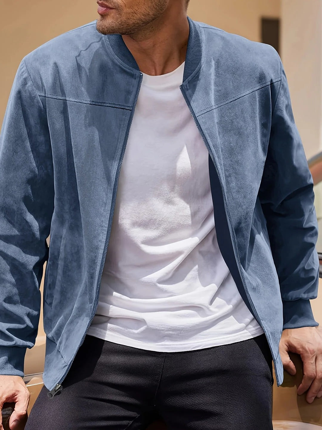 Kairos | Men’s Lightweight Casual Jacket Letvægtsjakke til Mænd med Lynlås | Sommerjakke til Forår og Efterår