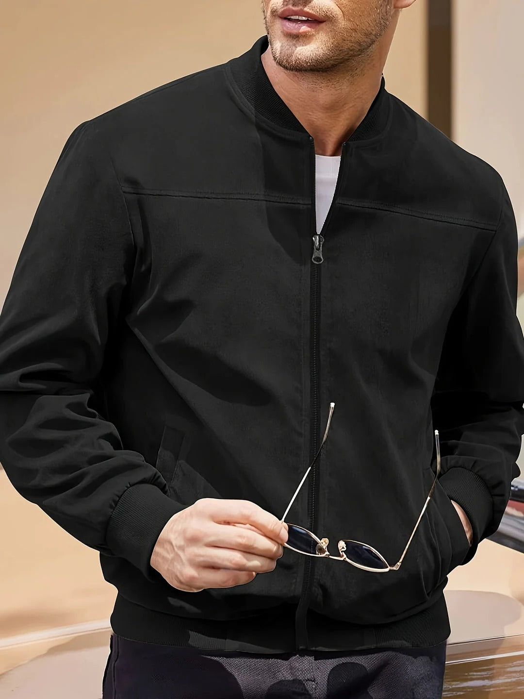 Kairos | Men’s Lightweight Casual Jacket Letvægtsjakke til Mænd med Lynlås | Sommerjakke til Forår og Efterår