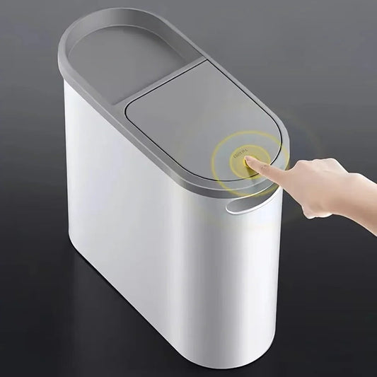 Compact and Stylish Waste Bin with Effortless Press Lid