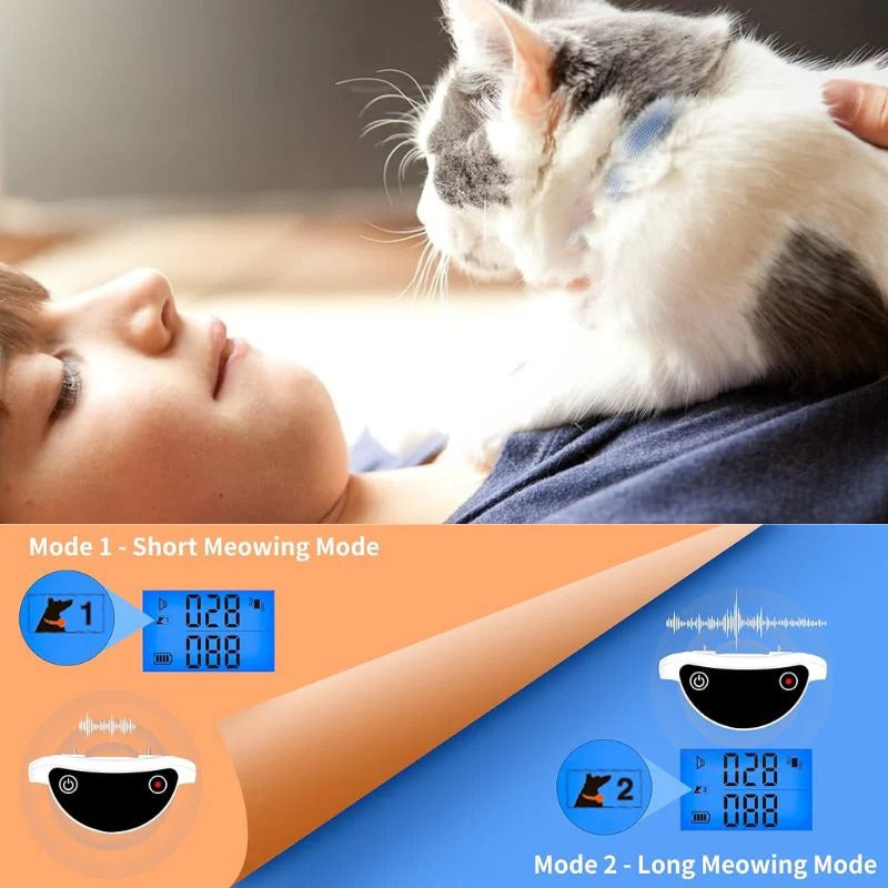 Verstellbares Katzenfeedback-Halsband – Klang- und Vibrationsmodi