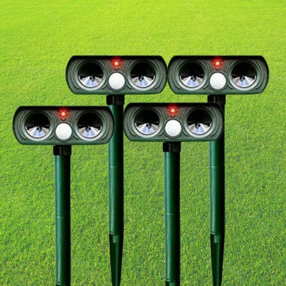 Solar-Powered Motion-Activated Animal Deterrent for Gardens