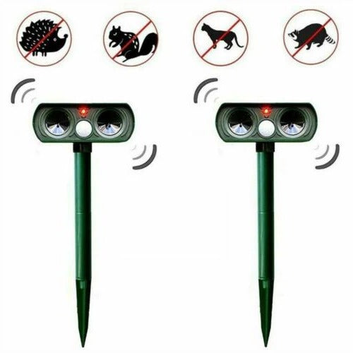 Solar-Powered Motion-Activated Animal Deterrent for Gardens