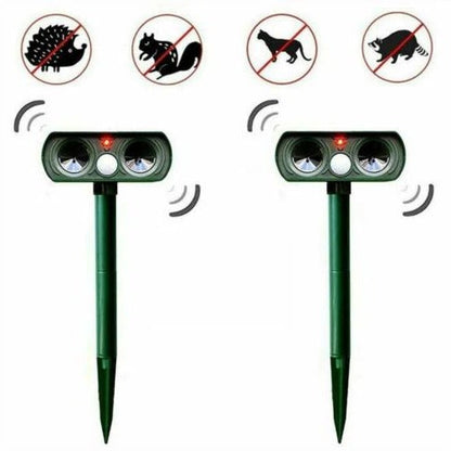 Solar-Powered Motion-Activated Animal Deterrent for Gardens
