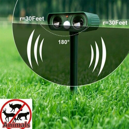 Solar-Powered Motion-Activated Animal Deterrent for Gardens