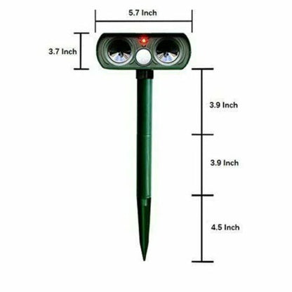 Solar-Powered Motion-Activated Animal Deterrent for Gardens