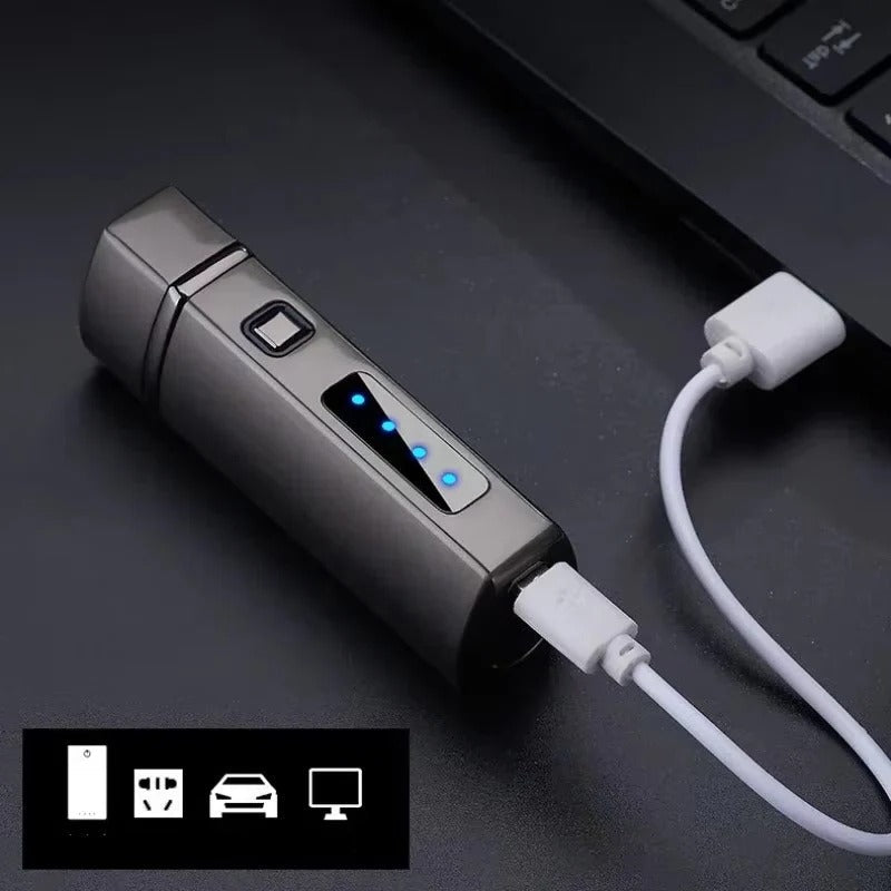 Rechargeable Metal Lighter with Triple Jet Flame Technology