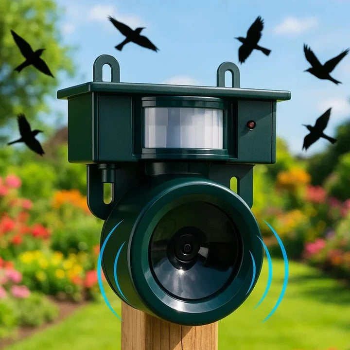 Solarbetriebener Bewegungsmelder-Vogelabwehrgerät für den Außenbereich
