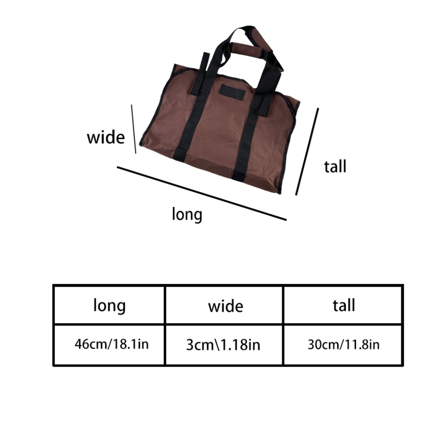 Heavy-Duty Firewood Carrier Bag - Waterproof Canvas Log Tote for Camping & Fireplace