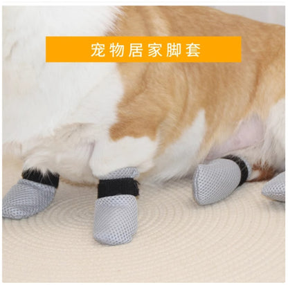Non-Slip Cat & Dog Paw Protectors - Breathable Indoor Socks for Scratch & Floor Protection