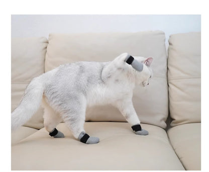 Non-Slip Cat & Dog Paw Protectors - Breathable Indoor Socks for Scratch & Floor Protection