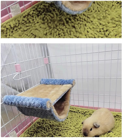 Double-Layered Hamster Hammock - Soft Plush Hanging Bed for Small Pets