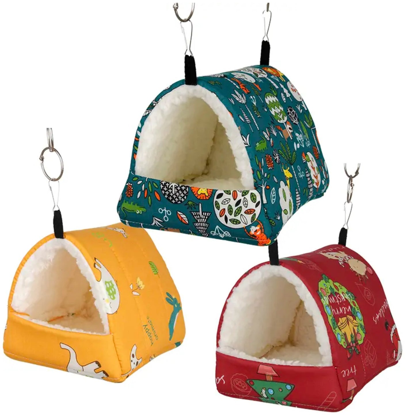 Small Pet Hanging Cave Bed - Cozy Plush Nest for Hamsters, Guinea Pigs & Sugar Gliders