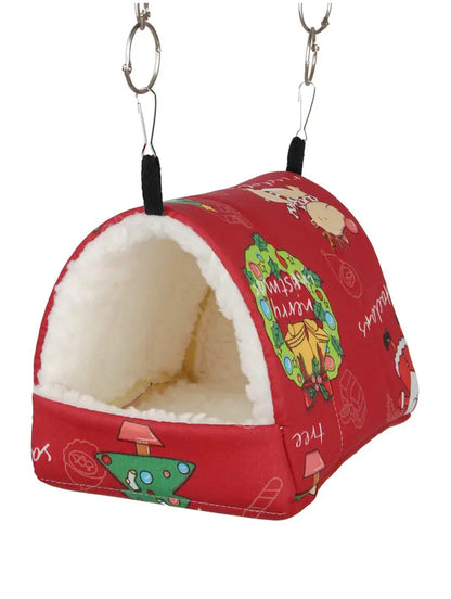 Small Pet Hanging Cave Bed - Cozy Plush Nest for Hamsters, Guinea Pigs & Sugar Gliders