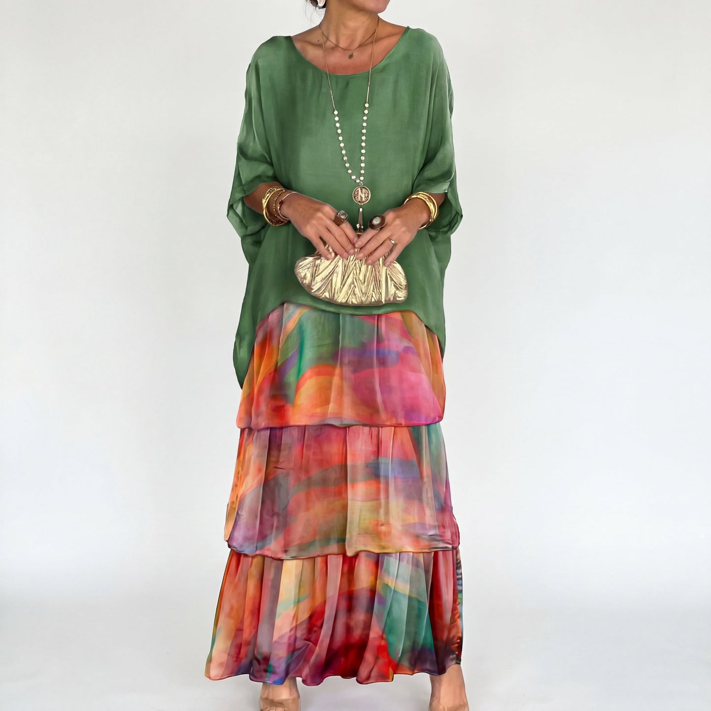 Nora | Flowing Maxi Dress with Layered Effect