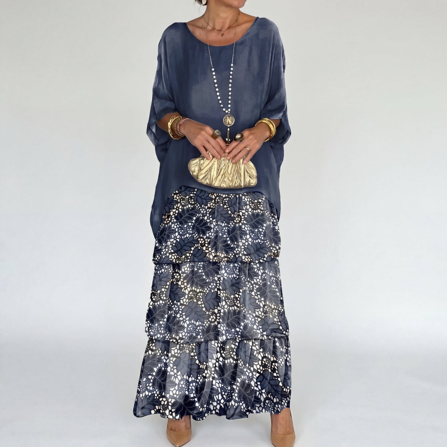 Nora | Flowing Maxi Dress with Layered Effect