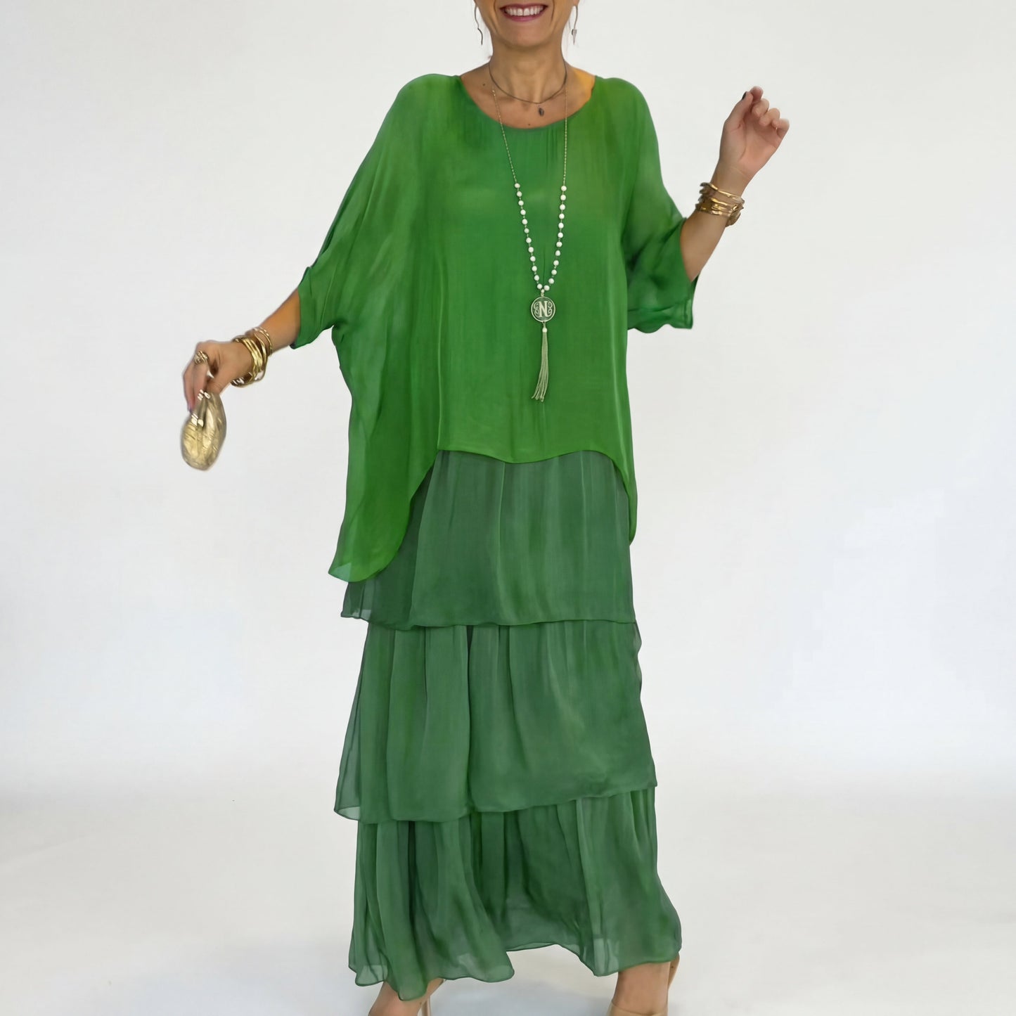 Nora | Flowing Maxi Dress with Layered Effect