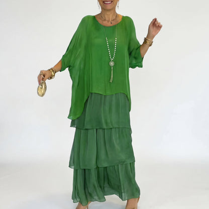Nora | Flowing Maxi Dress with Layered Effect