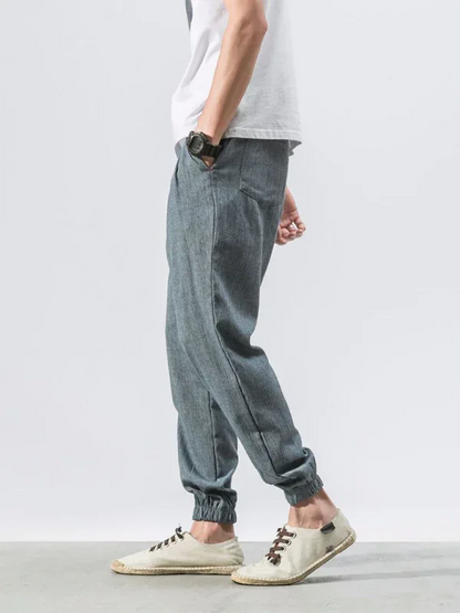 Men’s Linen Harem Pants – Casual, Comfortable Drawstring Style - Shello's Creative Boutique