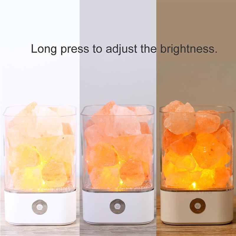 Lampe en cristal de sel de l'Himalaya (couleur) | Éclairage - Science Factory