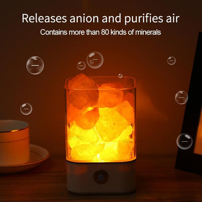 Lampe en cristal de sel de l'Himalaya (couleur) | Éclairage - Science Factory