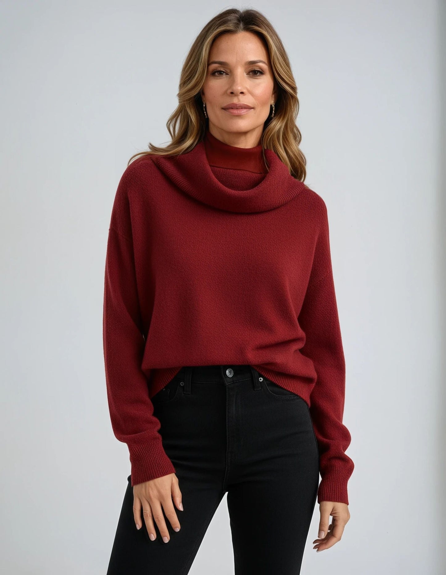 Maglione da donna in maglia ondulata – Elegante e morbido girocollo