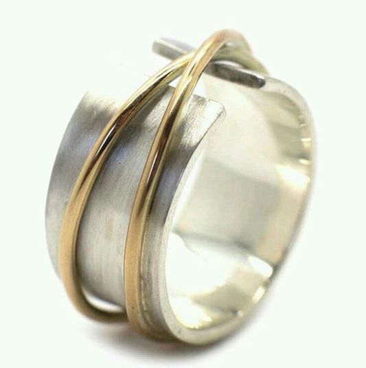 Divifa Vintage Fine Ring in Gold-Plated stainless steel