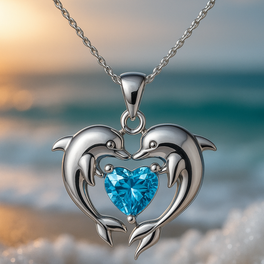 Collana Argento Doppio con Delfini dell'Amore