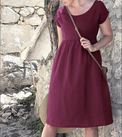 Lara - Damen Sommerkleid mit kurzen Ärmeln und stilvollem Design