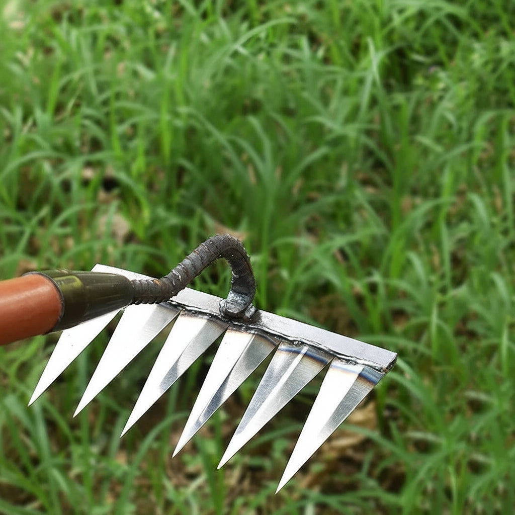 Präziser Gartenrechen aus Kohlenstoffstahl für Unkrautentfernung