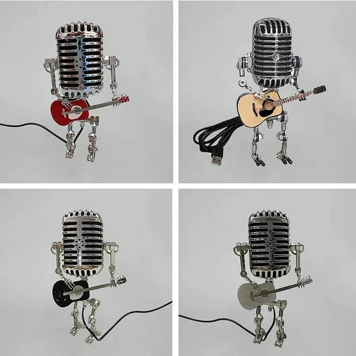 Whimsical Robot Desk Lamp with Musical Flair