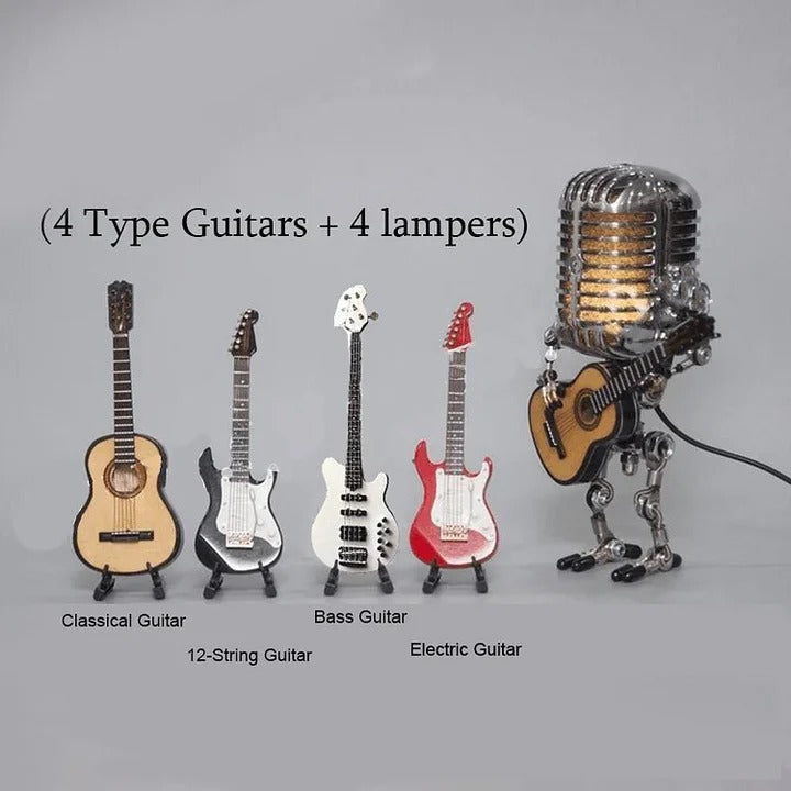 Whimsical Robot Desk Lamp with Musical Flair