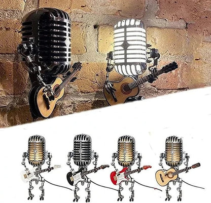 Whimsical Robot Desk Lamp with Musical Flair