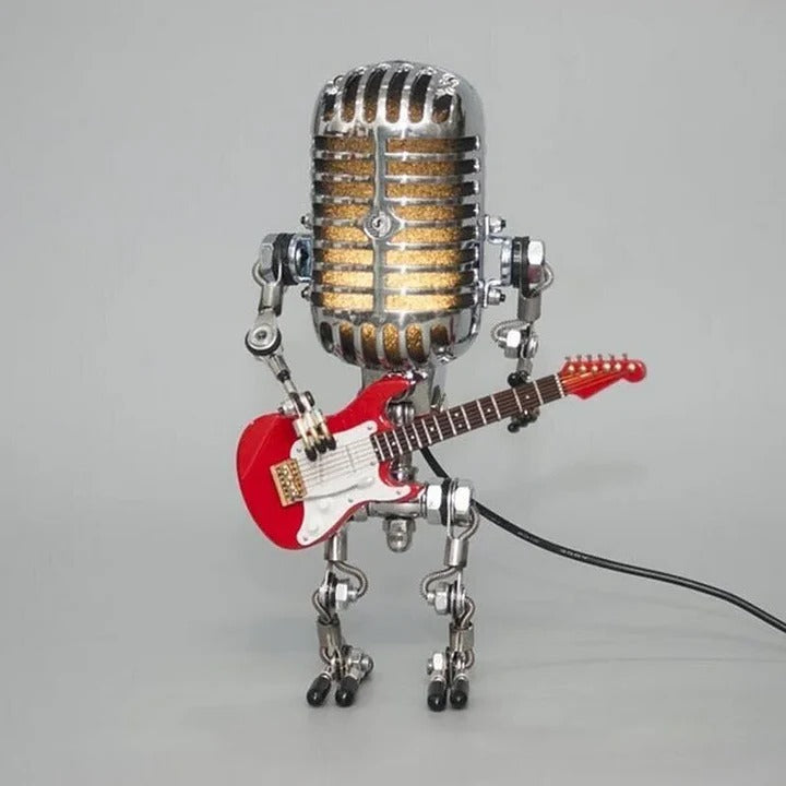 Whimsical Robot Desk Lamp with Musical Flair