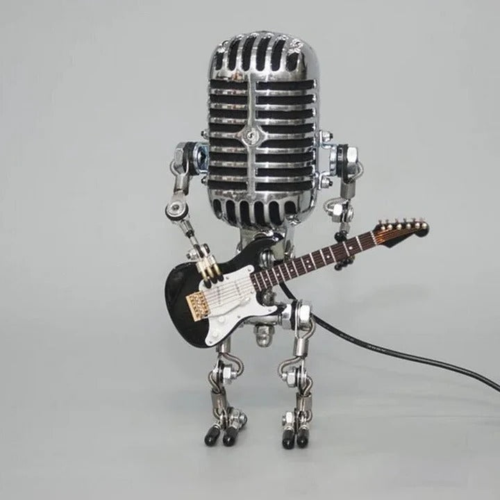 Kreative Tischlampe im Roboterdesign mit Mikrofon