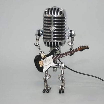 Kreative Tischlampe im Roboterdesign mit Mikrofon