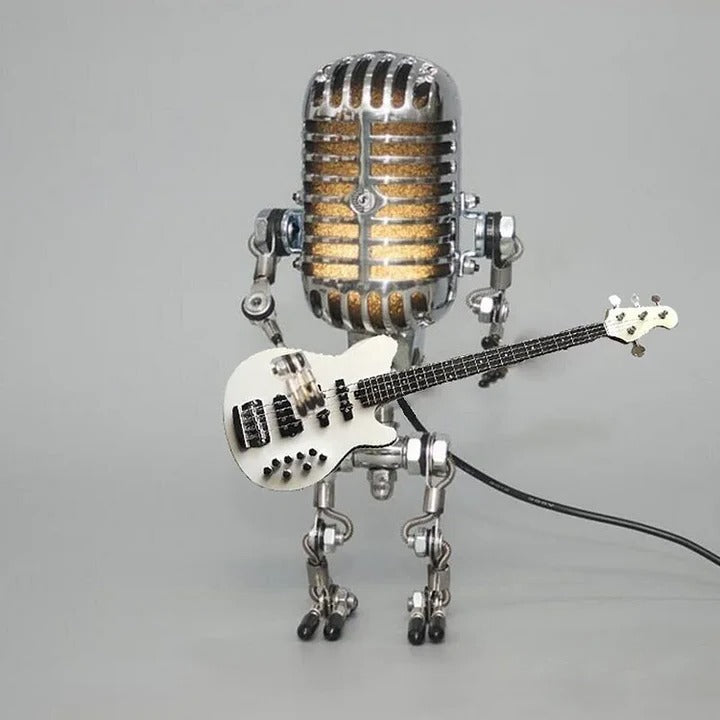 Whimsical Robot Desk Lamp with Musical Flair