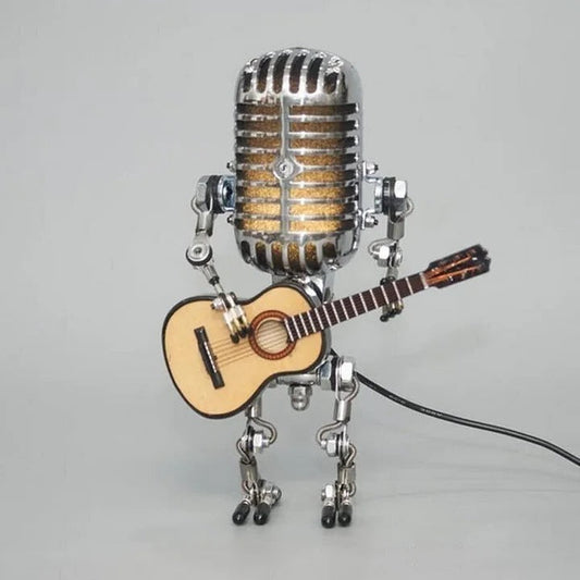 Kreative Tischlampe im Roboterdesign mit Mikrofon