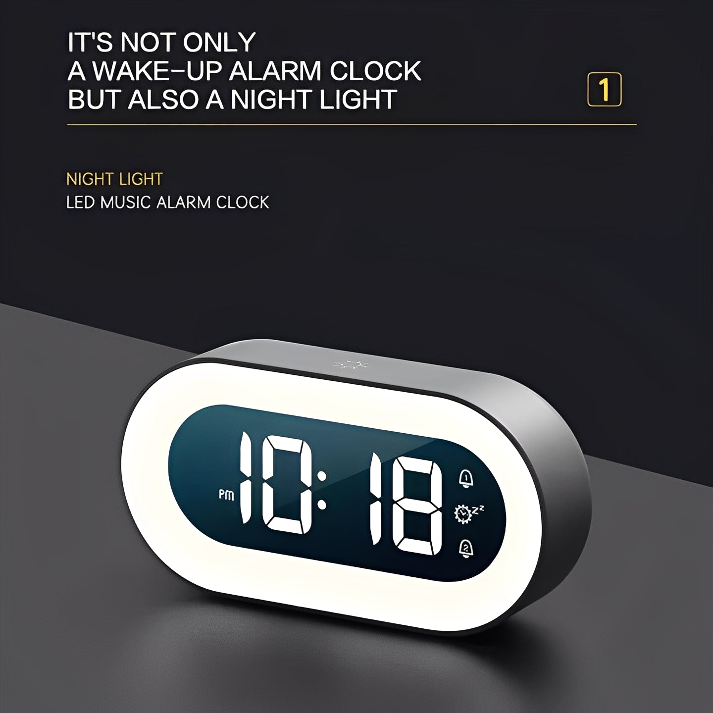Digitaler Wecker mit dimmbarem LED-Licht und USB-C-Ladung