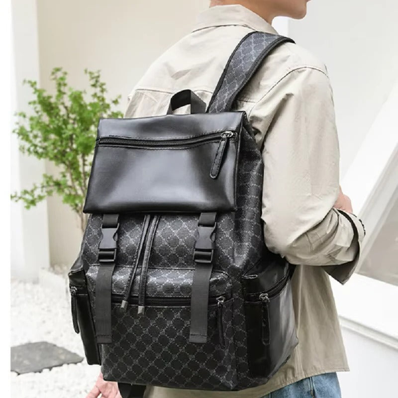 Sleek Leather Laptop Backpack for Travel and Daily Use