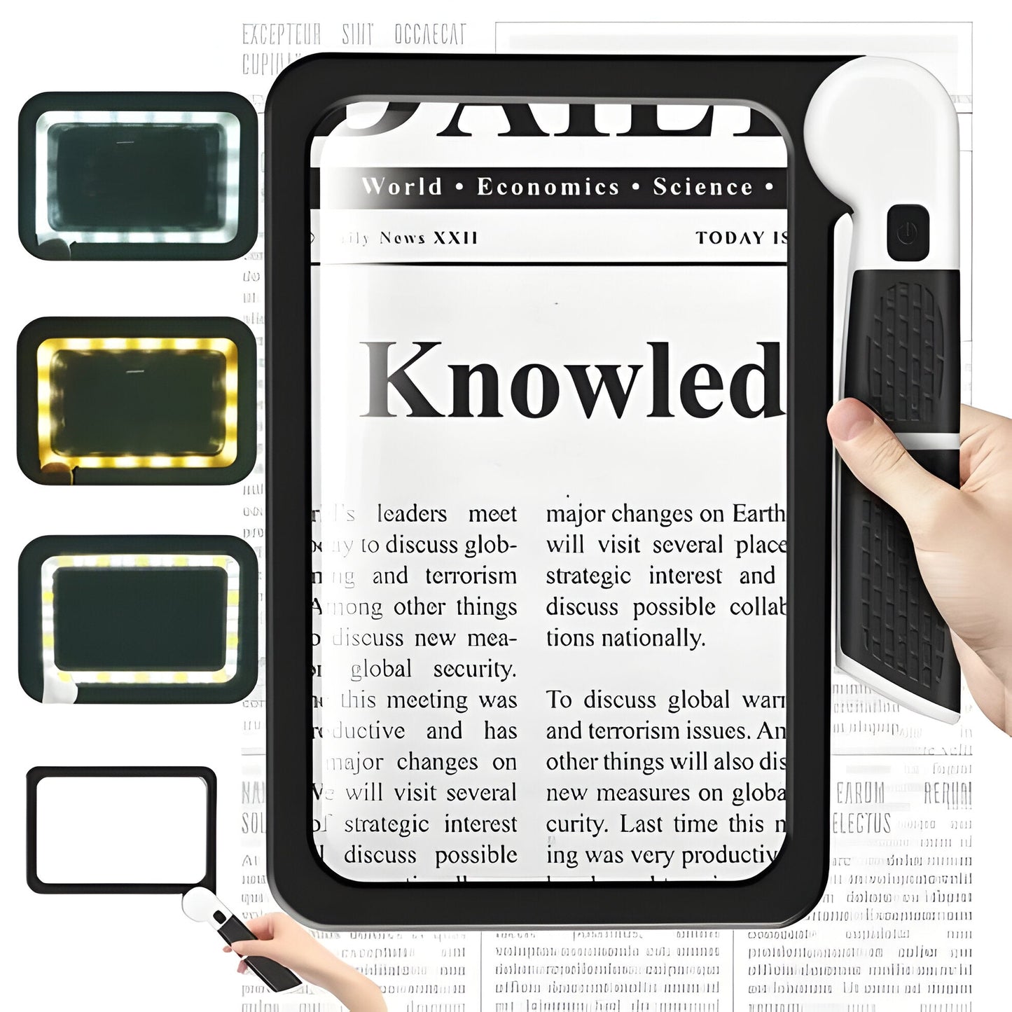Portable LED Magnifier with Adjustable Illumination