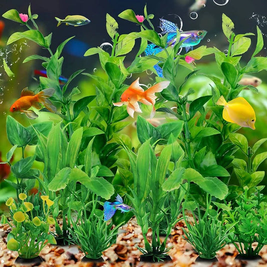 Aquarium Décor: Set of 10 Realistic Artificial Plants