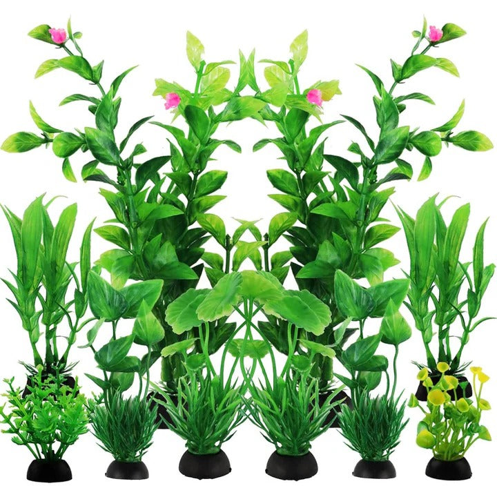 Aquarium Décor: Set of 10 Realistic Artificial Plants