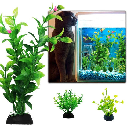 Aquarium Décor: Set of 10 Realistic Artificial Plants