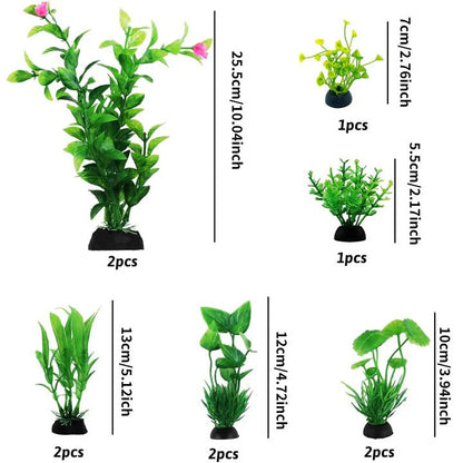Aquarium Décor: Set of 10 Realistic Artificial Plants