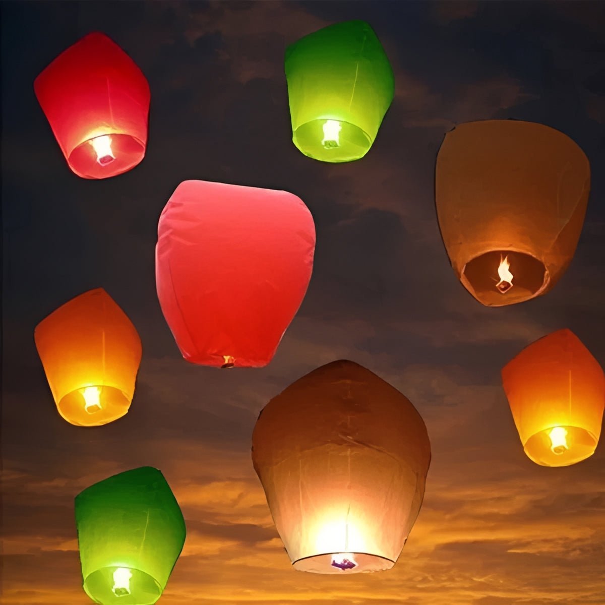 Schwebende Papierlaternen mit Farbwechsel-Design für Feste